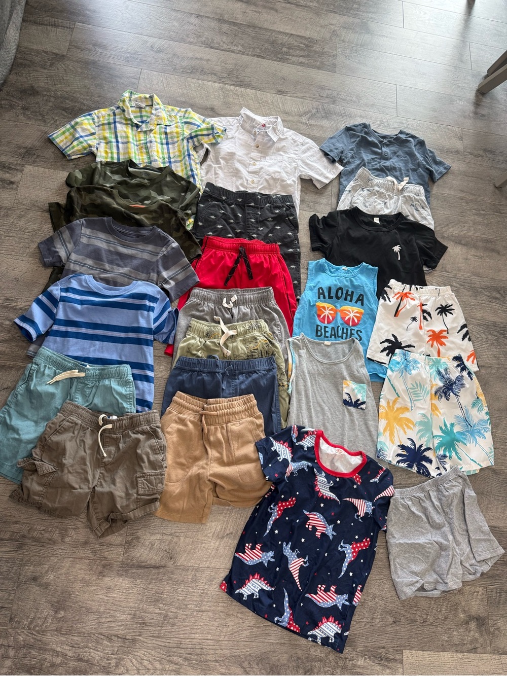 Kids 6 7 shirts, tanks and shorts Clothes Bundle